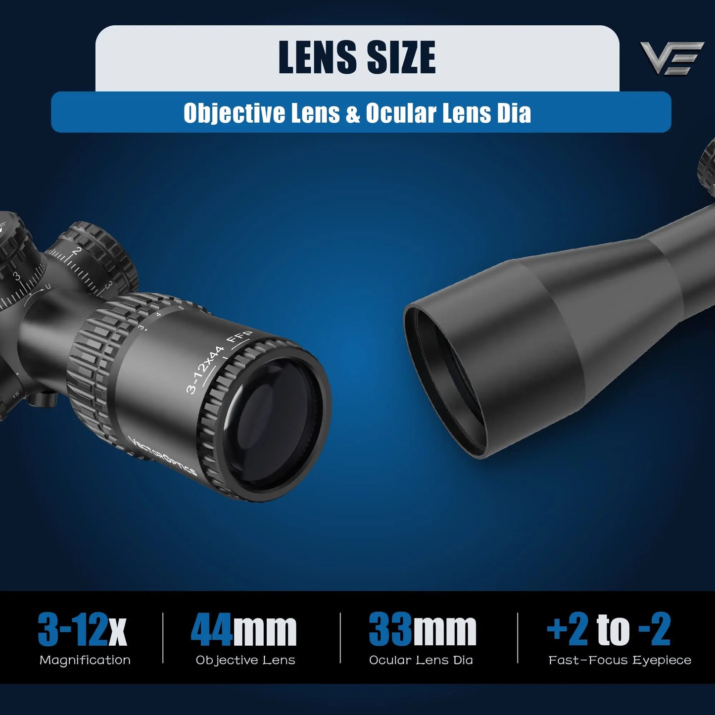 Vector Optics Veyron 3x44 SFP Riflescope Long Range Airgun