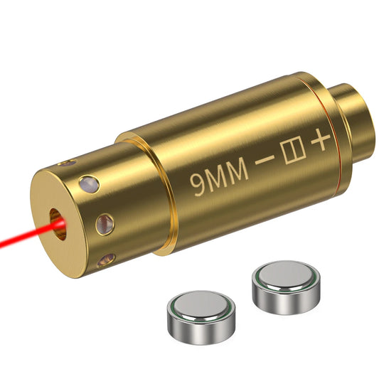 9MM Optics Cartridge Red Dot Laser Bore Brass Boresighter for Pistol Rifle Scope Hunting Accessories