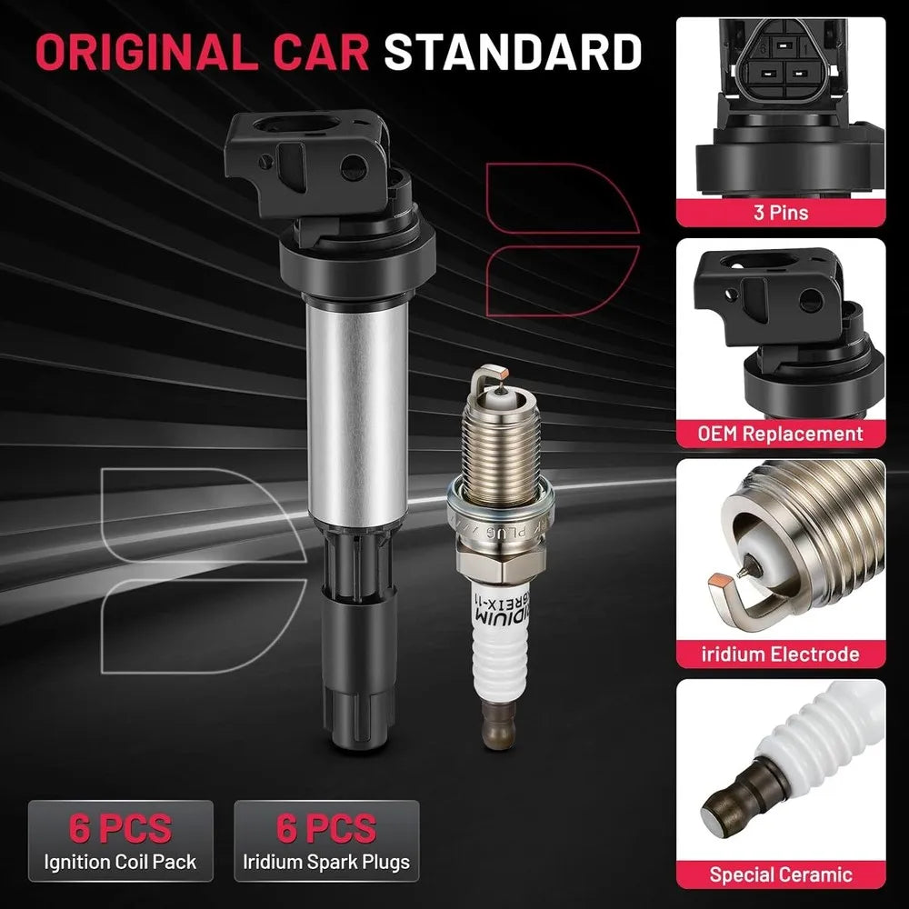 6 Ignition Coils And 6 Spark Plugs For BMW 325i 328i 330i