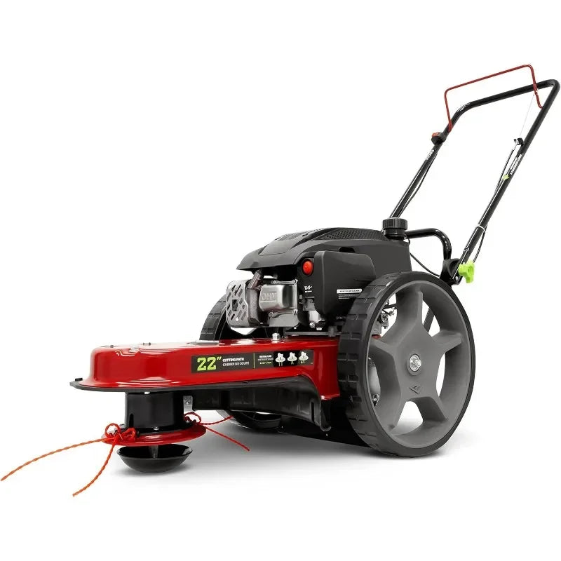 Home Walk Behind String Mower With 160cc Viper 4 Cycle Engine 22 Inch Cutting Diameter 14 Inch Never Go Flat Wheels Easy Assembly Adjustable Handlebar Model 40314