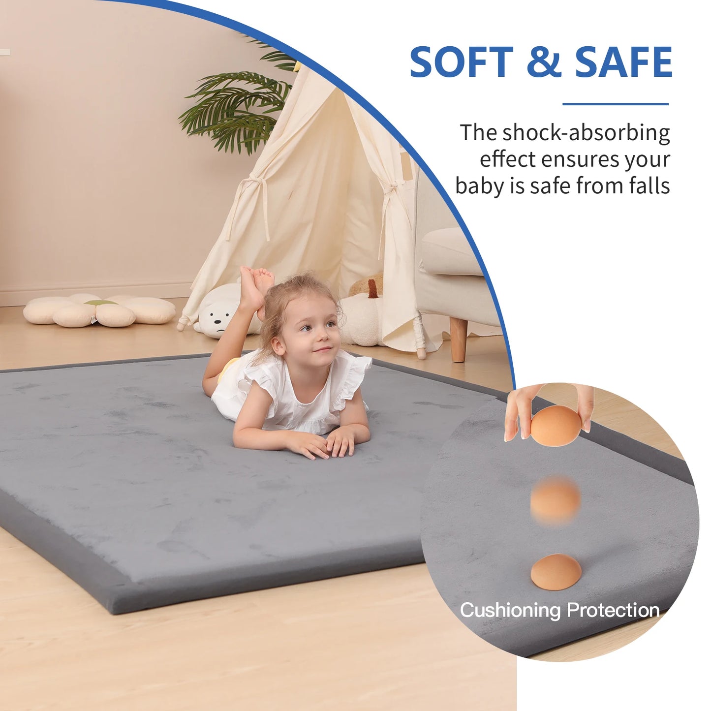 Huloosleep Baby Crawling Play Mat Thick Non Slip Foam