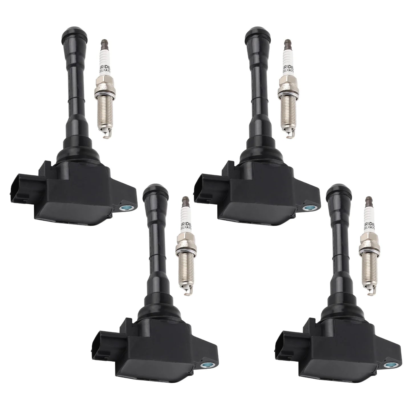 4 Ignition Coils And Spark Plugs For Nissan Juke 1.6L L4 2011-2017 UF659 91215