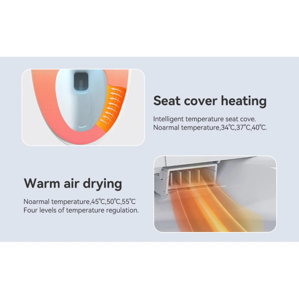 Smart Toilets with Heated Bidet Seat Portable Toilet with Built-in Bidet Intelligent Toilet Auto Open Close Seat