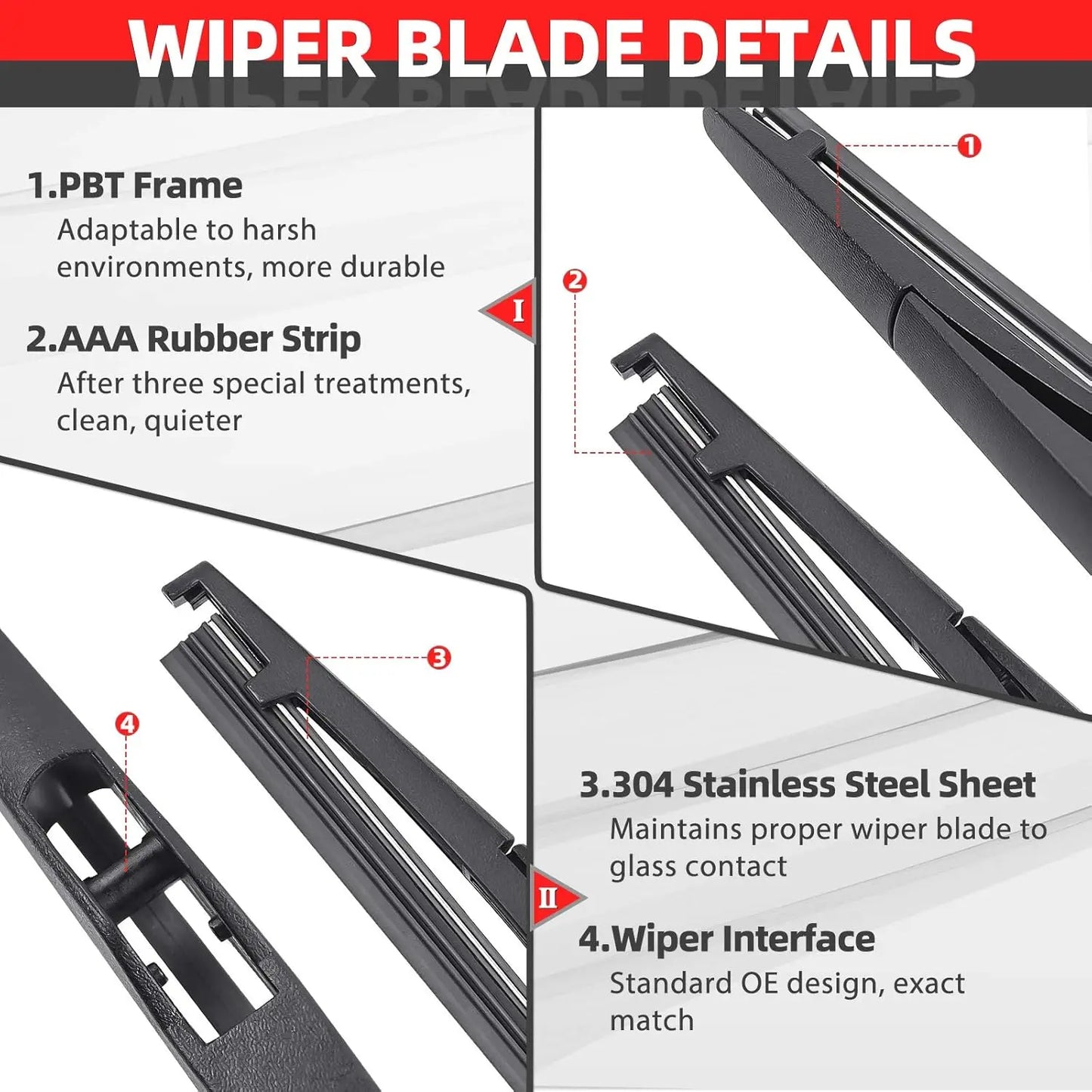 Replacement For Honda Pilot 2009 To 2015 Rear Windshield Wiper Arm And Blade Set OEM Style 76730SZAA02