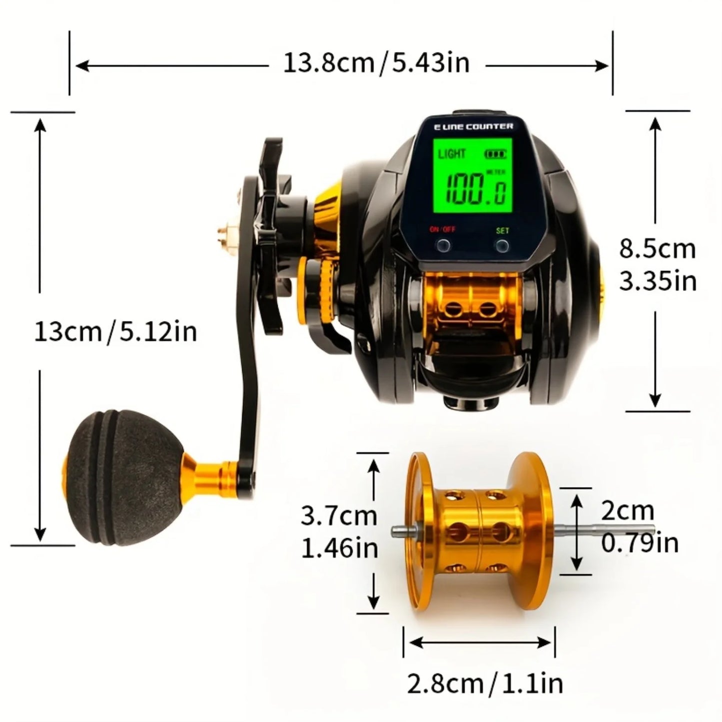 LISMFishing Advanced HD Display Fishing Reel for Sea Boat Fishing With 7.2 To 1 Gear Ratio and Precision Brake System