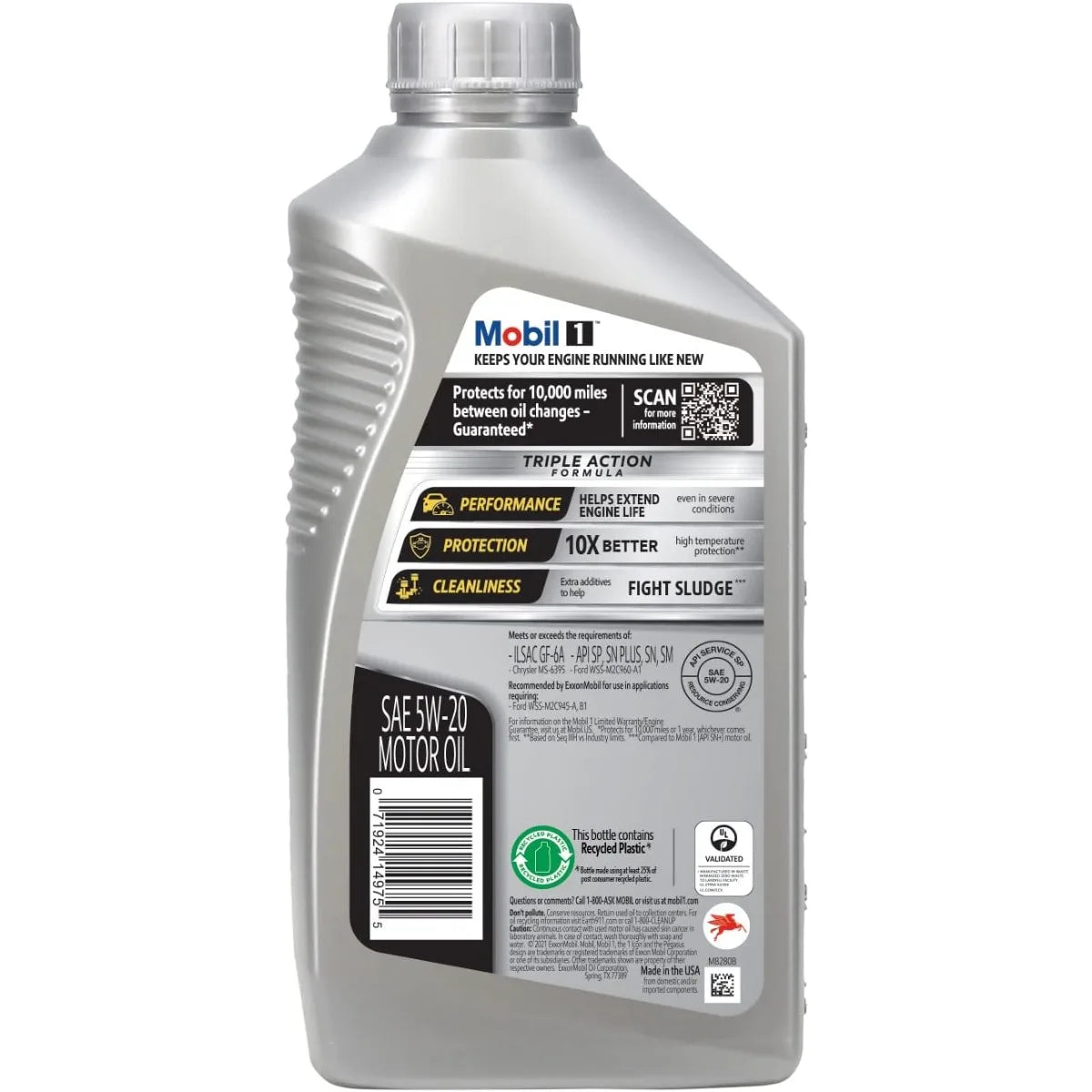 Mobil 1 Advanced Full Synthetic Motor Oil 5W-20 Six 1-Quart Bottles