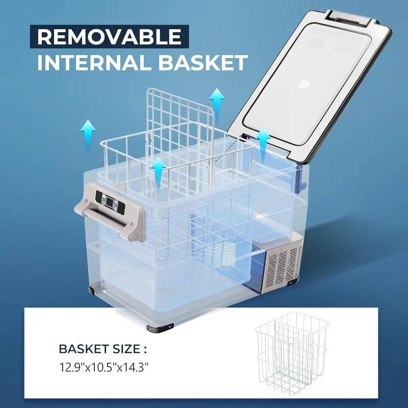 Euhomy 12 Volt Refrigerator 47QT Electric Cooler APP Control 12V Fridge Portable Freezer 12 24V DC 110 240V