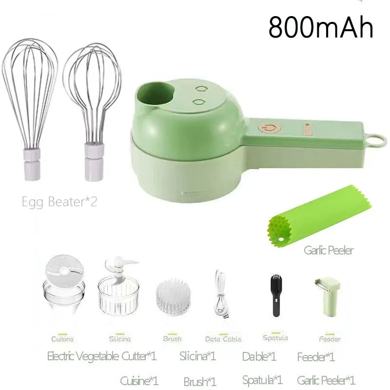 Portable Multifuction Electric Vegetable Chopper  Rechargeable Handheld Cordless Food Processor for Meat Garlic Pepper Onion