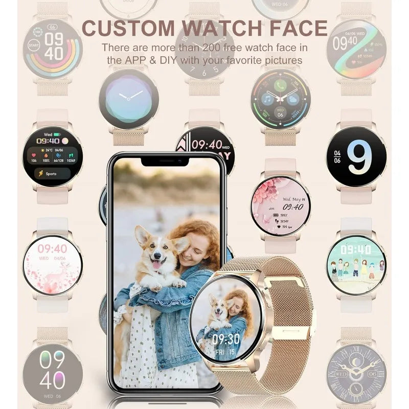 Smart Watch for Women with Call Function and Fitness Tracker Waterproof Smartwatch Compatible with Android and iOS 1.32 Inch HD Display