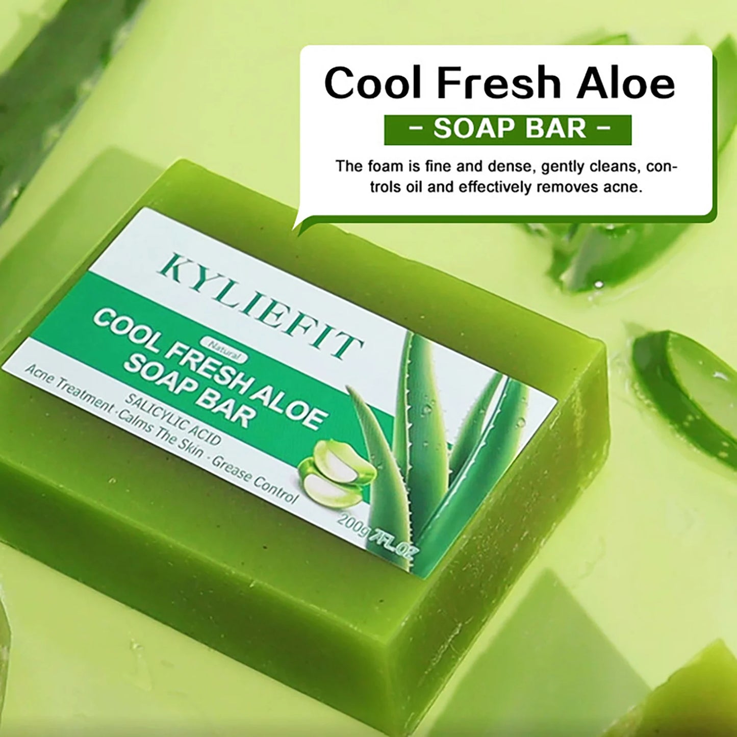 AILKE Aloe Vera Whitening Soap For Acne Clear Radiant All Skin Types Vegan