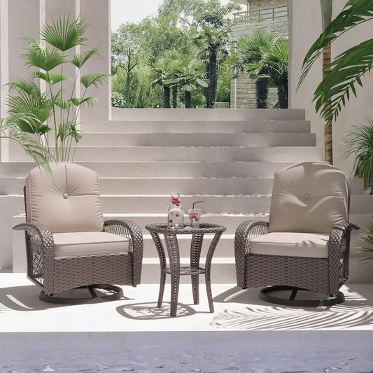 Angduo 3 Piece Patio Furniture Set With Cushions Khaki