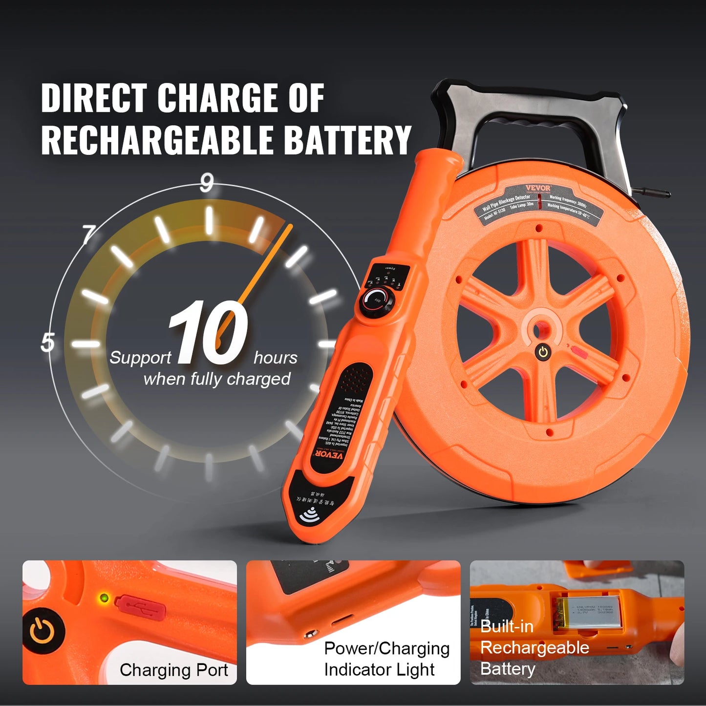 SucceBuy 30m Underground Pipe Locator Waterproof Sewer Wall Scanner For PVC