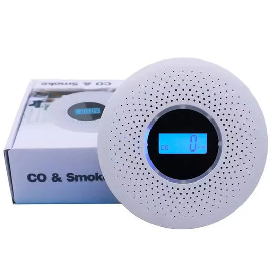 2 In 1 Carbon Monoxide And Smoke Detector Alarm Electrochemical Sensor LCD 85dB
