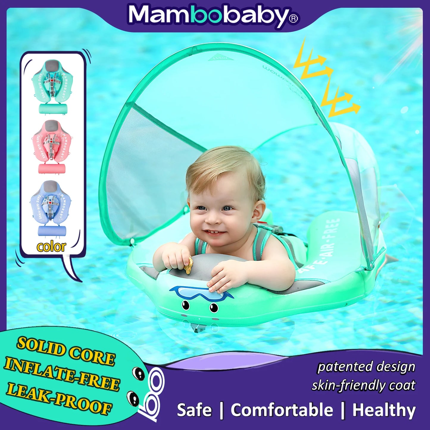 Mambobaby Baby Float With Sunshade And Crotch Strap