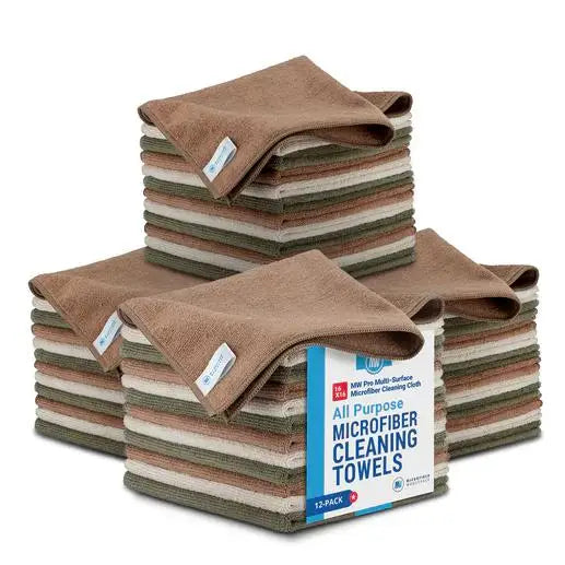 48 Pack 16 Inch by 16 Inch Microfiber Cleaning Towels Highly Absorbent Lint Free Multi Purpose Safe