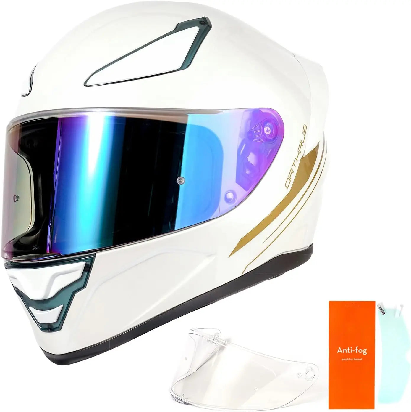 (X-Large)OTS Dual Clear & Tinted Visor Full Face DOT Motorcycle Helmet - Lightweight Airflow ABS Shell, Quick-Release Buckle, Wa