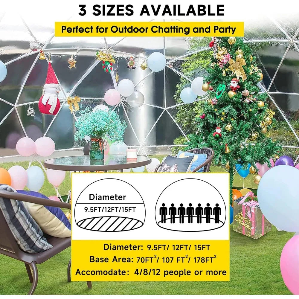 Garden Dome Igloo Twelve By Seven Point Two Feet Geodesic Dome Greenhouse Weatherproof Bubble Tent Transparent Outdoor Garden Shelter