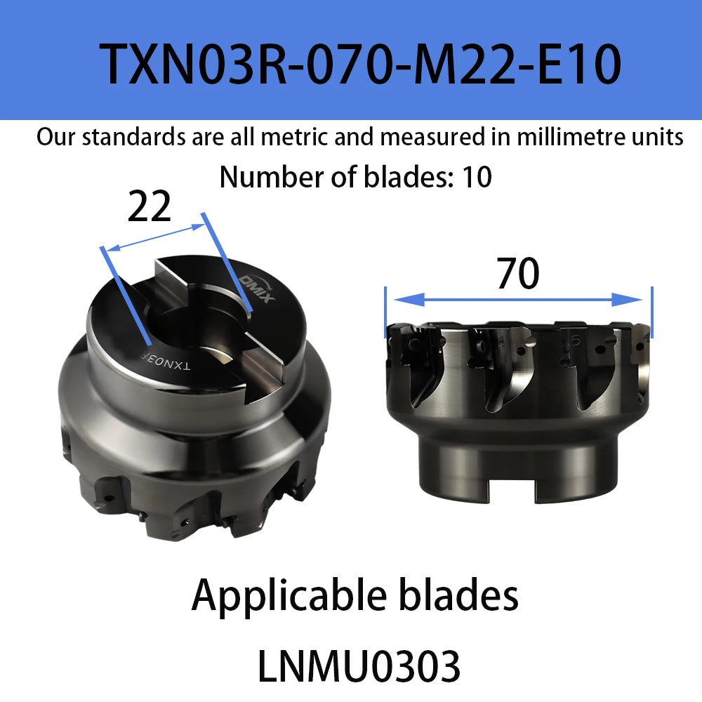 DMIX EXN03R Milling Cutter Bar LNMU0303 Fast Feed Double-sided Insert Tool milling Tool Holder