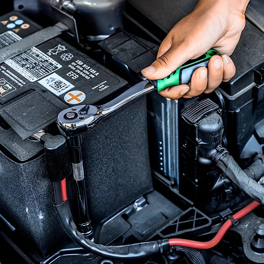 12PCS Ratchet Socket Wrench 3/8 Inch Drive,Metric Sockets Release Ratchet Handle and Extension bar,72/24 teeth Ratchet wrench