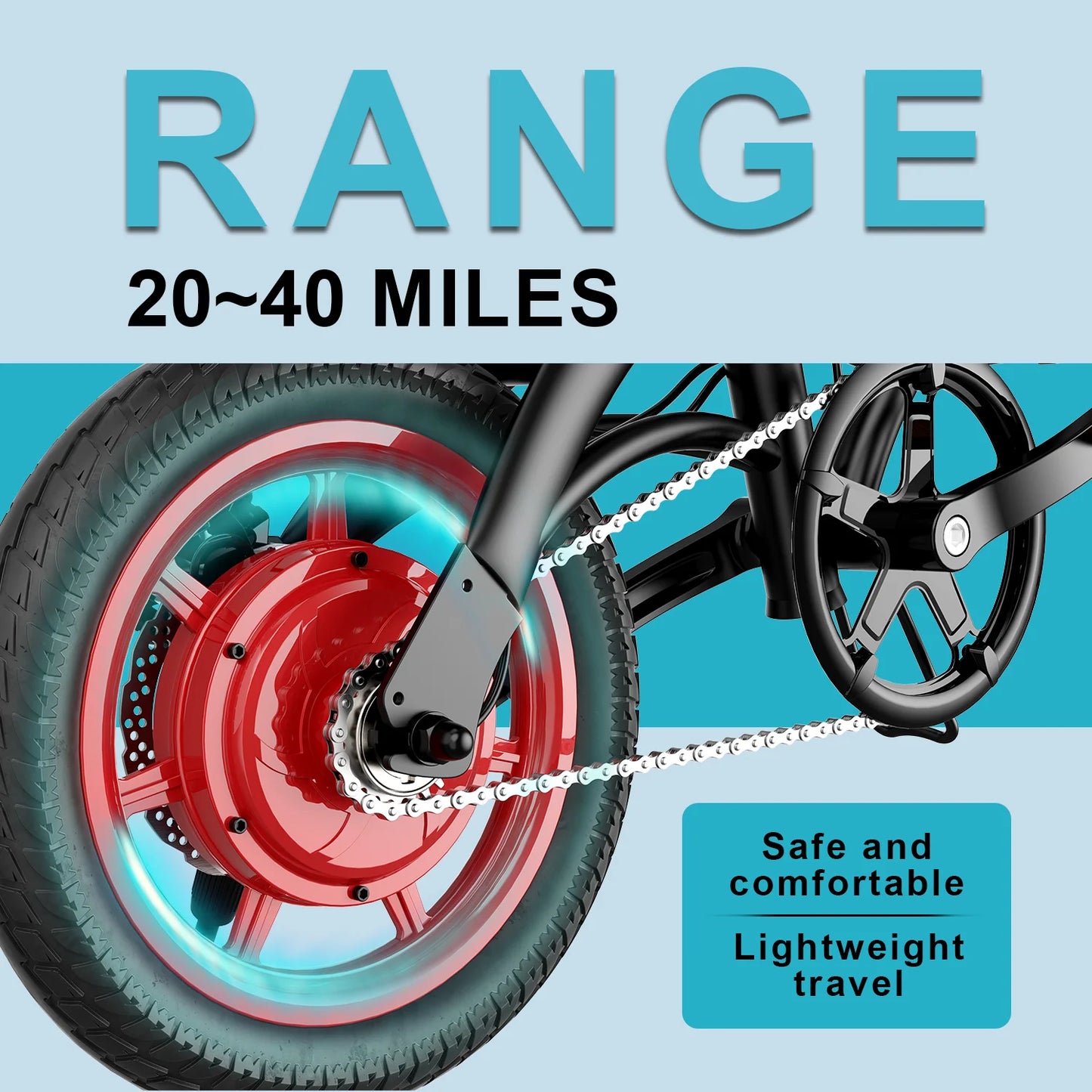 350W high-speed gear motor adult electric bicycle, foldable electric bicycle 15.5 miles lightweight small men's and women's elec