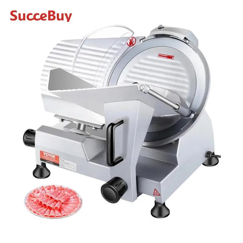 SucceBuy 240W Commercial Meat Slicer Electric Deli Food Slicer 10 Inch Carbon Steel Blade Kitchen Appliances