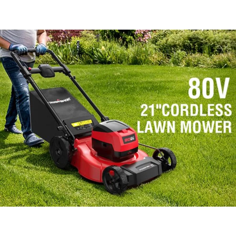 80V Max 21 Inch Cordless Lawn Mower 3 In 1 Brushless Electric With 6Ah Battery