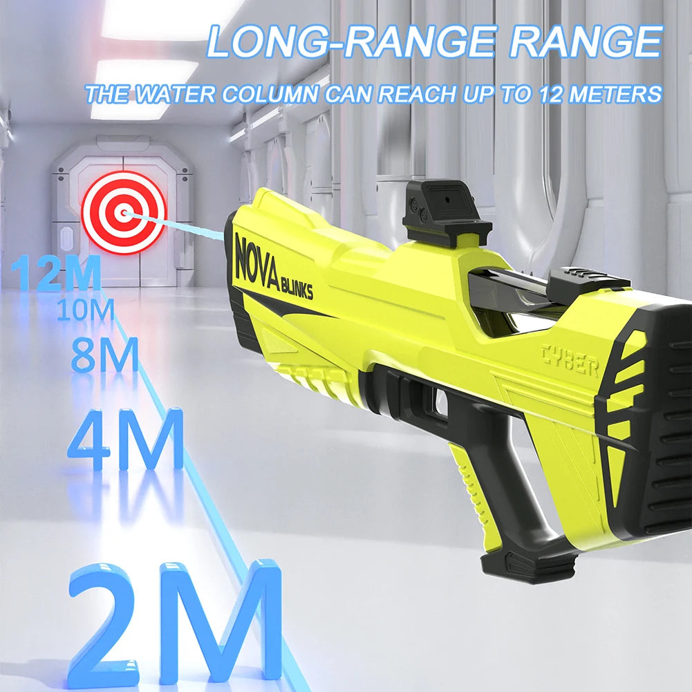 Automatic Electric Water Gun Battery Powered Squirt Blaster for Adults and Kids with Auto Suction Summer Pool Beach Toy