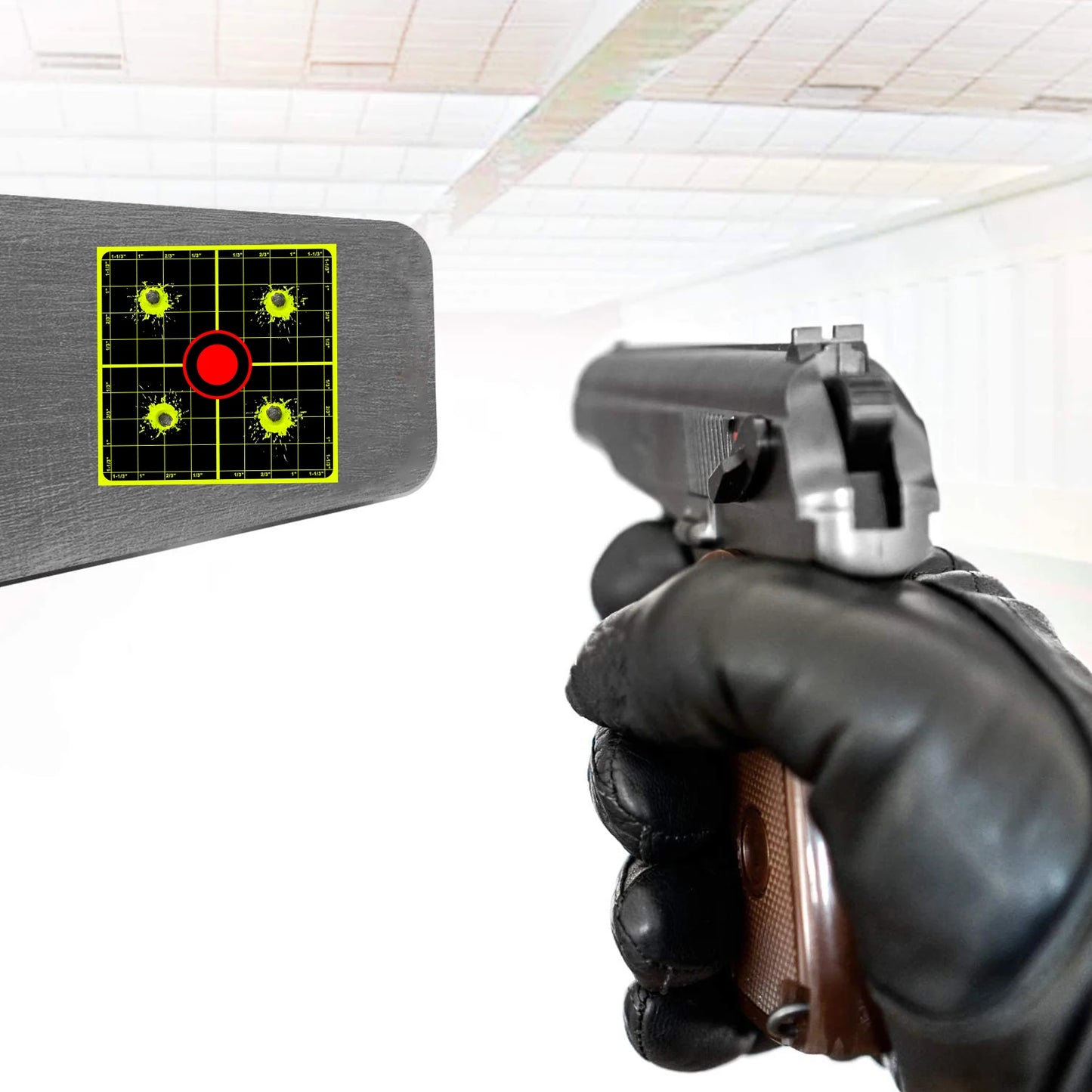 Grid Ruler Target Labels 3Inch 200Pcs Fluorescent Stickers