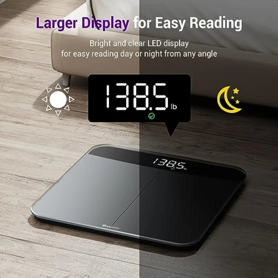 Digital Bathroom Scale 450lb 0.05lb Precision Automatic Weighing