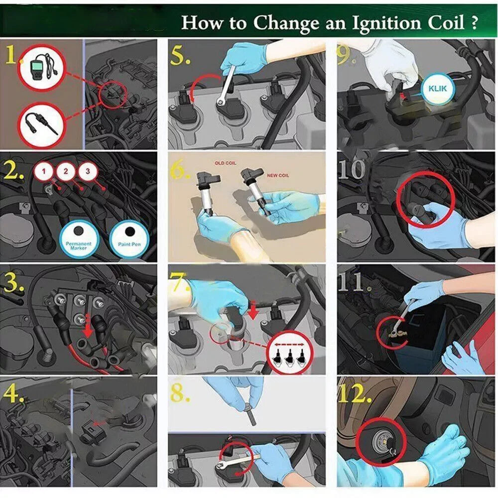 Carbole 6 UF603 Ignition Coils and Spark Plugs Set for 2008-2012 Honda Accord