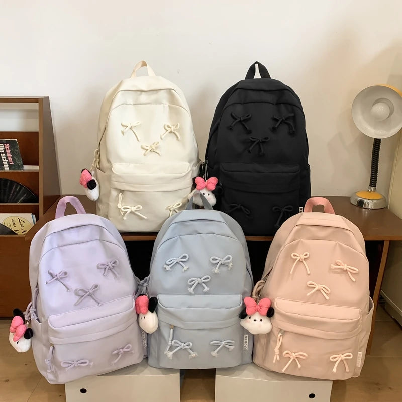 Fashion Bow Backpack Laptop Rucksack Large Capacity Daypack