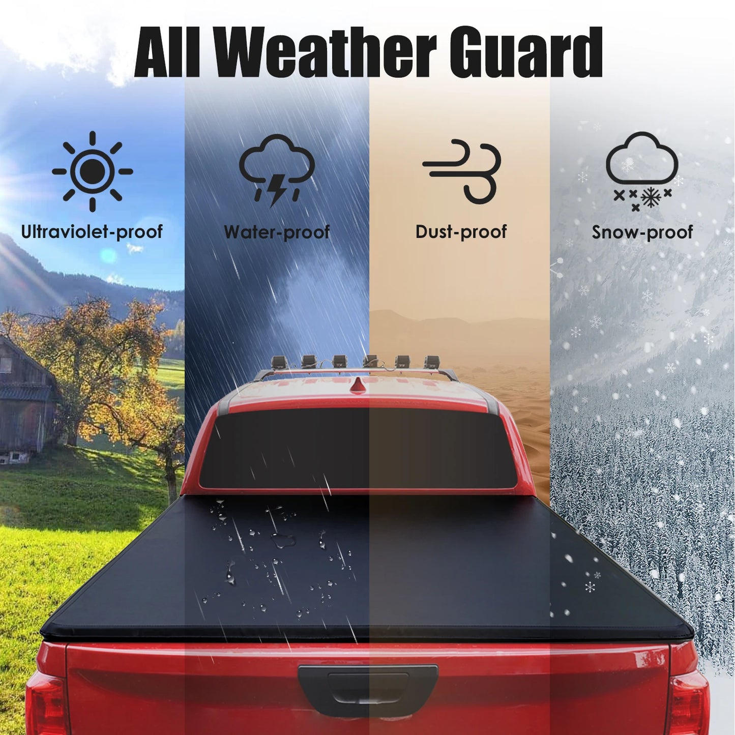 6.6FT Roll Up Tonneau Cover Bed For 2019 To 2024 Chevy Silverado And GMC Sierra 1500