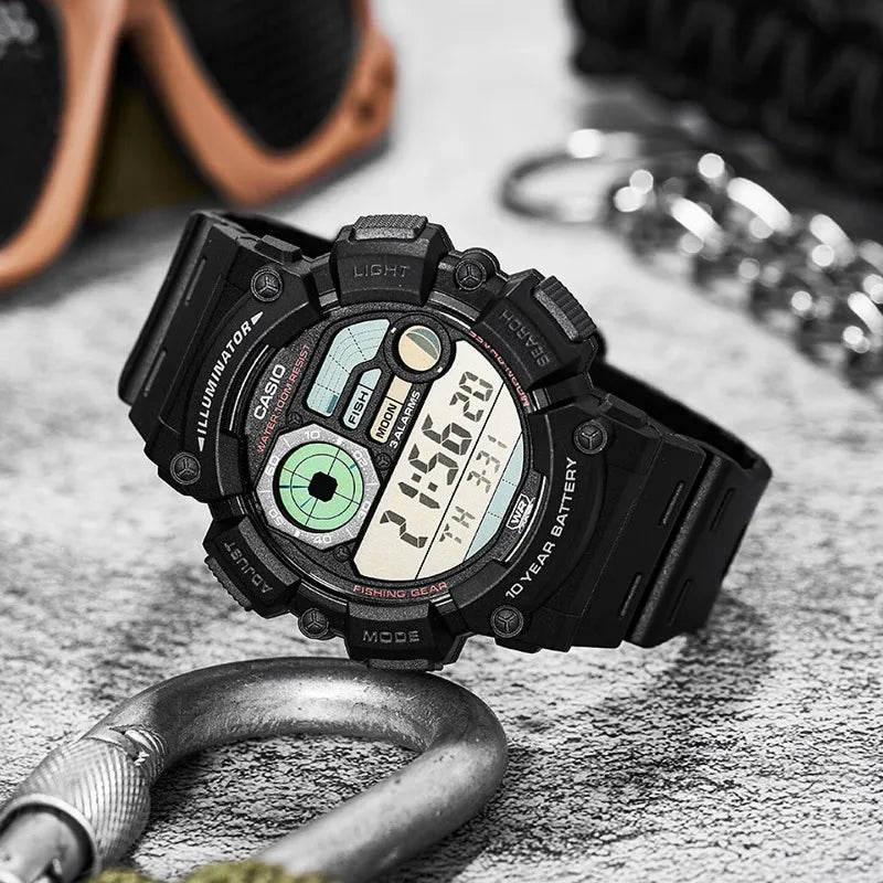 Casio WS-1500H Series Men's Large Dial Wristwatch Multifunctional Digital Display Waterproof Sports Leisure Electronic Watch