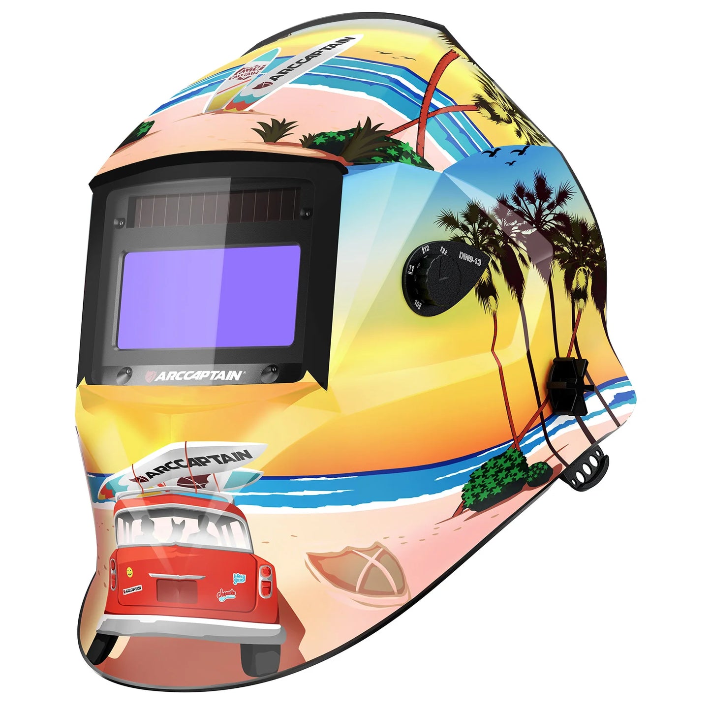 ARCCAPTAIN Welding Helmet Welder Mask Chameleon Large View True Color Solar Power Auto Darkening Welding For Arc Weld Grind Cut