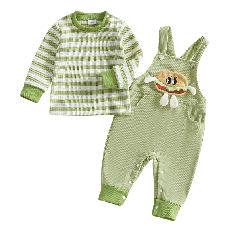 Cute 2 Piece Toddler Winter Set Knit Sweater Bear Print Pants Warm Outfits for Baby Boy Girl Cozy Clothes