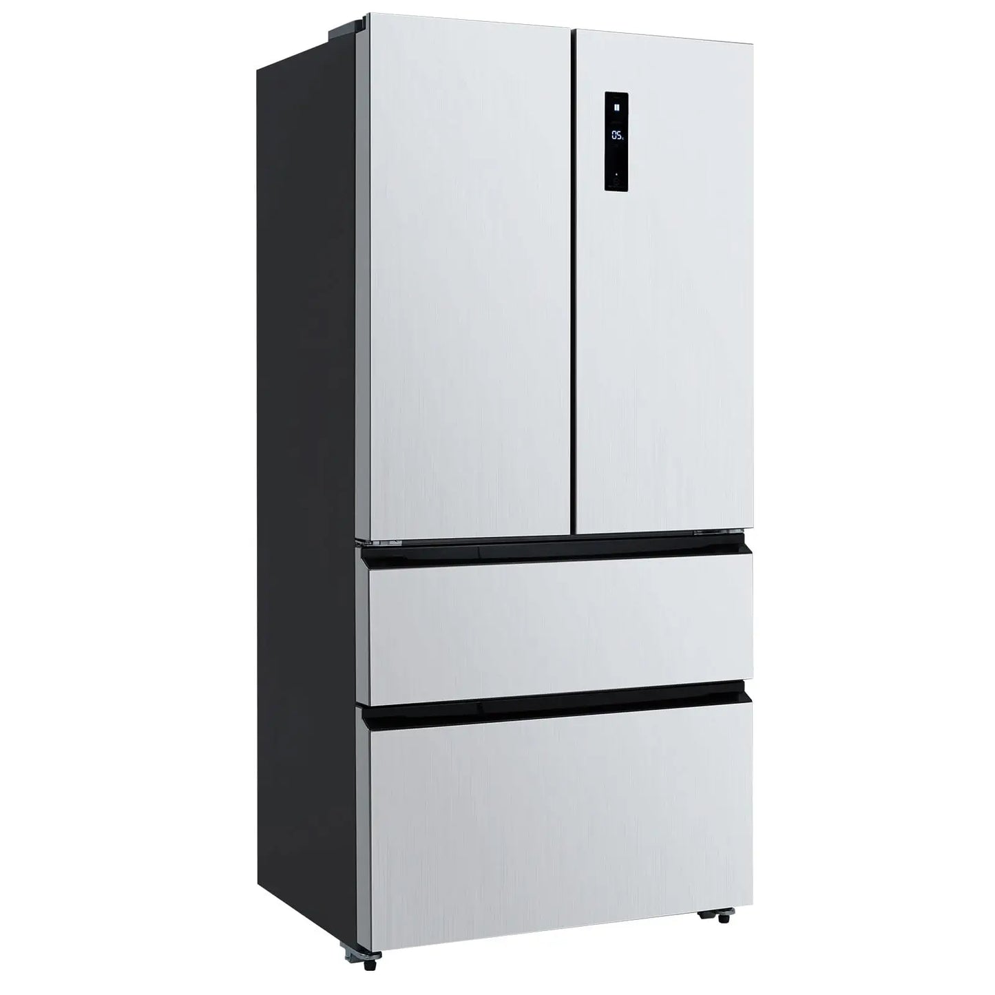 PioneerWorks French Door Refrigerator Large Capacity 18.8 Cubic Feet 4 Door Full Size Counter Depth Stainless Steel Auto Defrost