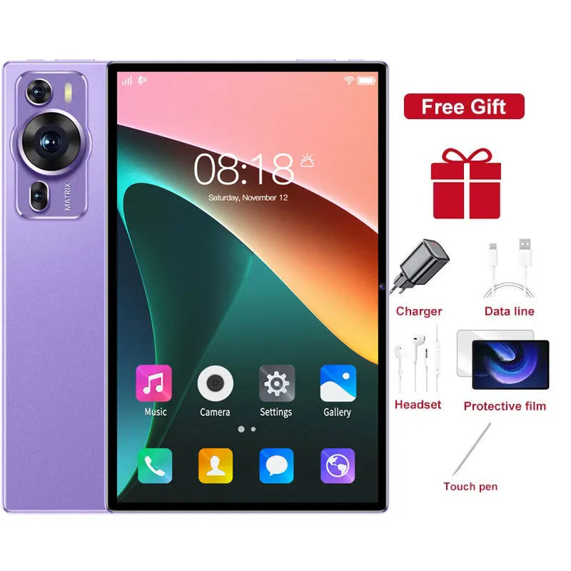 New Original P60 Pro 4G 5G Dual Sim Tablet Android 14 kids Tablet 10.1''HD Screen 20000mAh 22GB+2TB Tab Tablets PC With keyboard