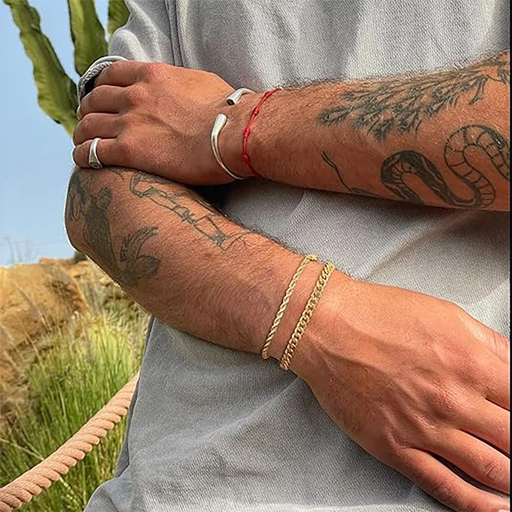 14K Gold Plated 5/7mm Locomotive Men Punk Rock Curb Cuban Link Chain 925 sterling silver Bracelet for Women Biker Jewelry Gift