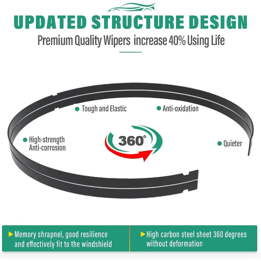 26 18 12 Inch Windshield Wiper Blades Replacement For VW Taos 2022 2023 2024 Premium All Weather Front And Rear Set OE