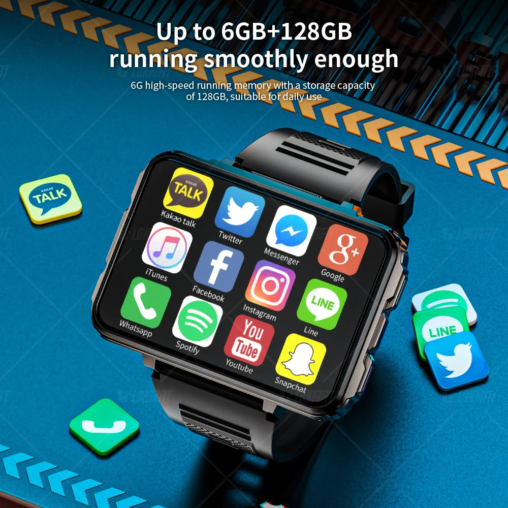 LOKMAT 5 Max Android Watch Phone 4G WiFi Dual Camera With Flashlight Gaming