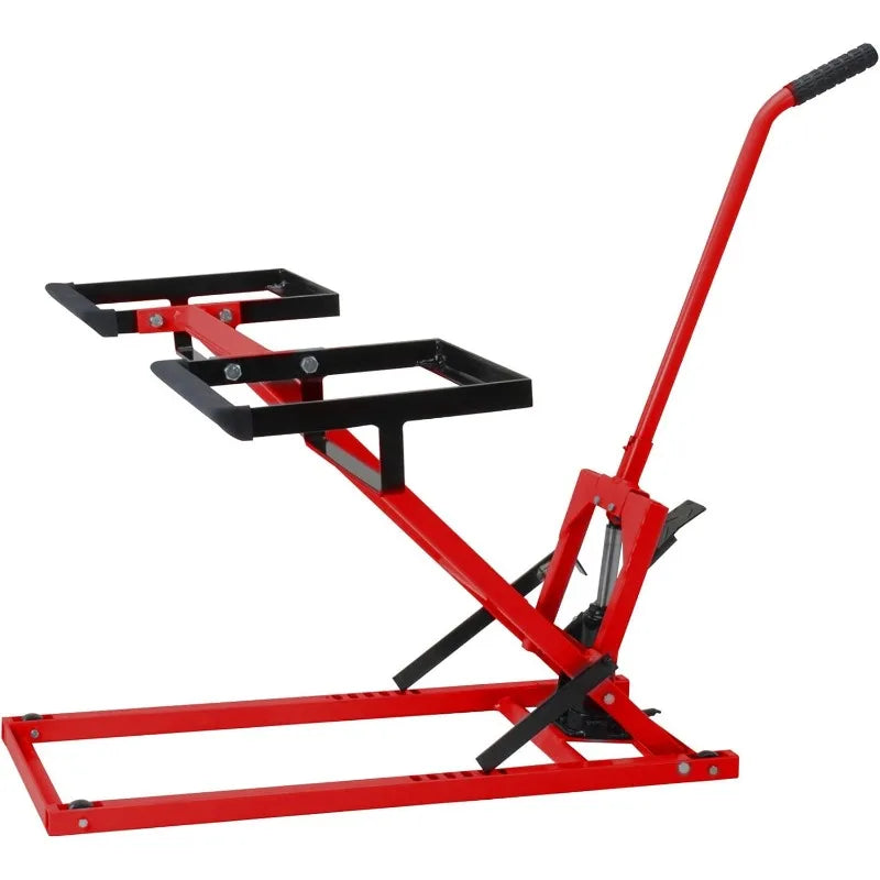 Lawn Mower Jack Lift 300 Lbs Capacity for Tractors and Zero Turn Mowers with Safety Lock and Rubber Padded Platform
