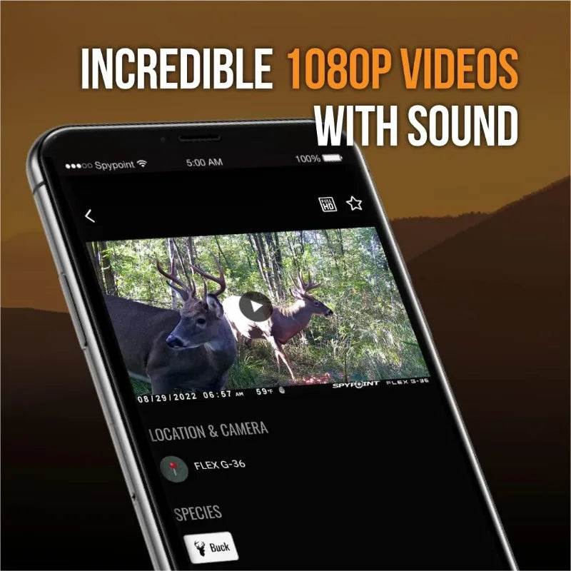 SPYPOINT Flex G36 Twin Pack Cellular Trail Camera 36MP Photos and 1080p Videos with Sound GPS Enabled