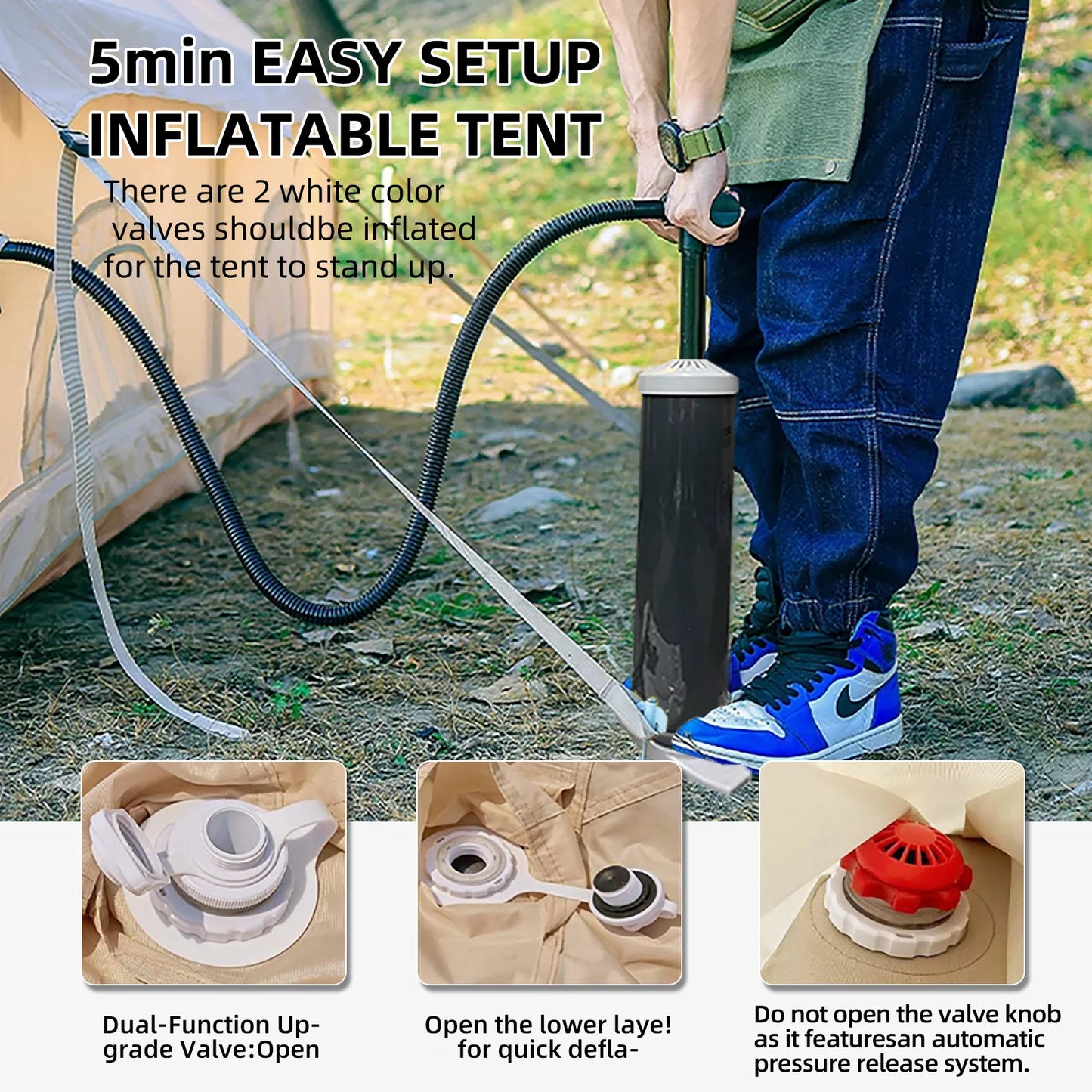 129 Square Feet Inflatable Tent Canopy Large Inflatable Tent House for Outdoor Furniture and Toys