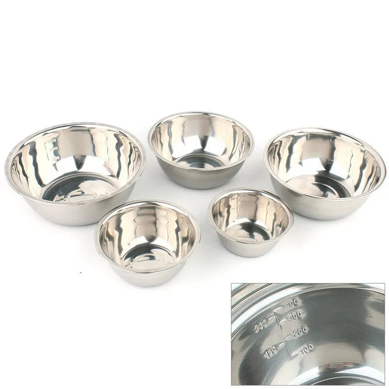 5 Piece Stainless Steel Nesting Mixing Bowls Set Non Slip Whisking Bowls