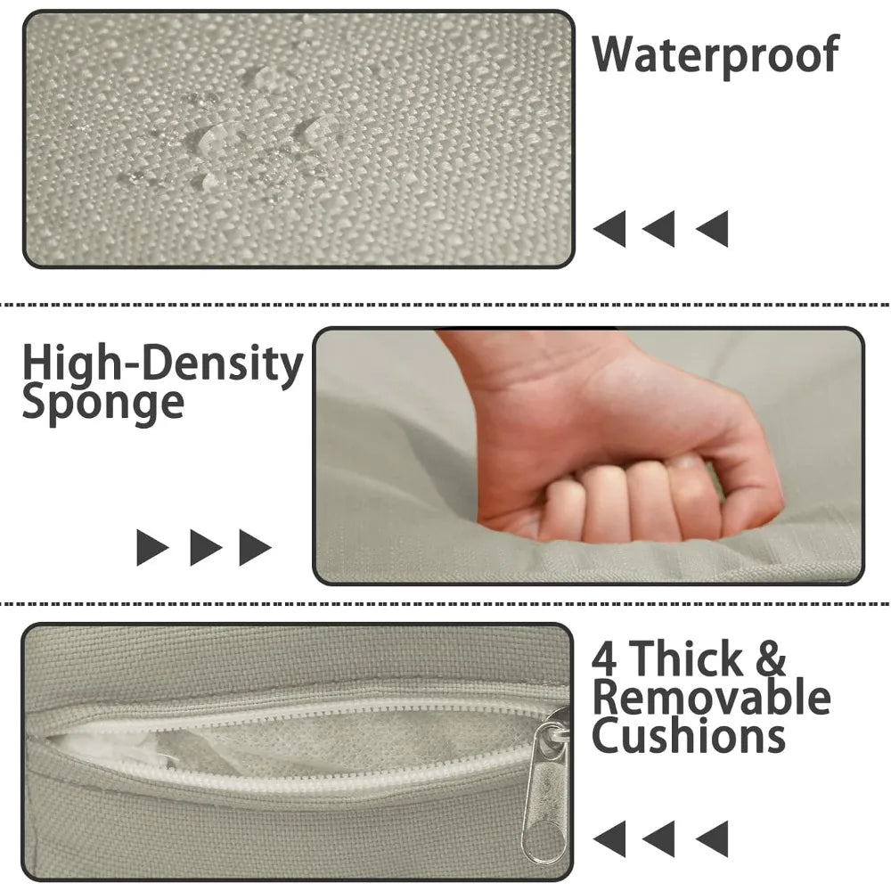 Angduo 3 Piece Patio Furniture Set With Cushions Khaki