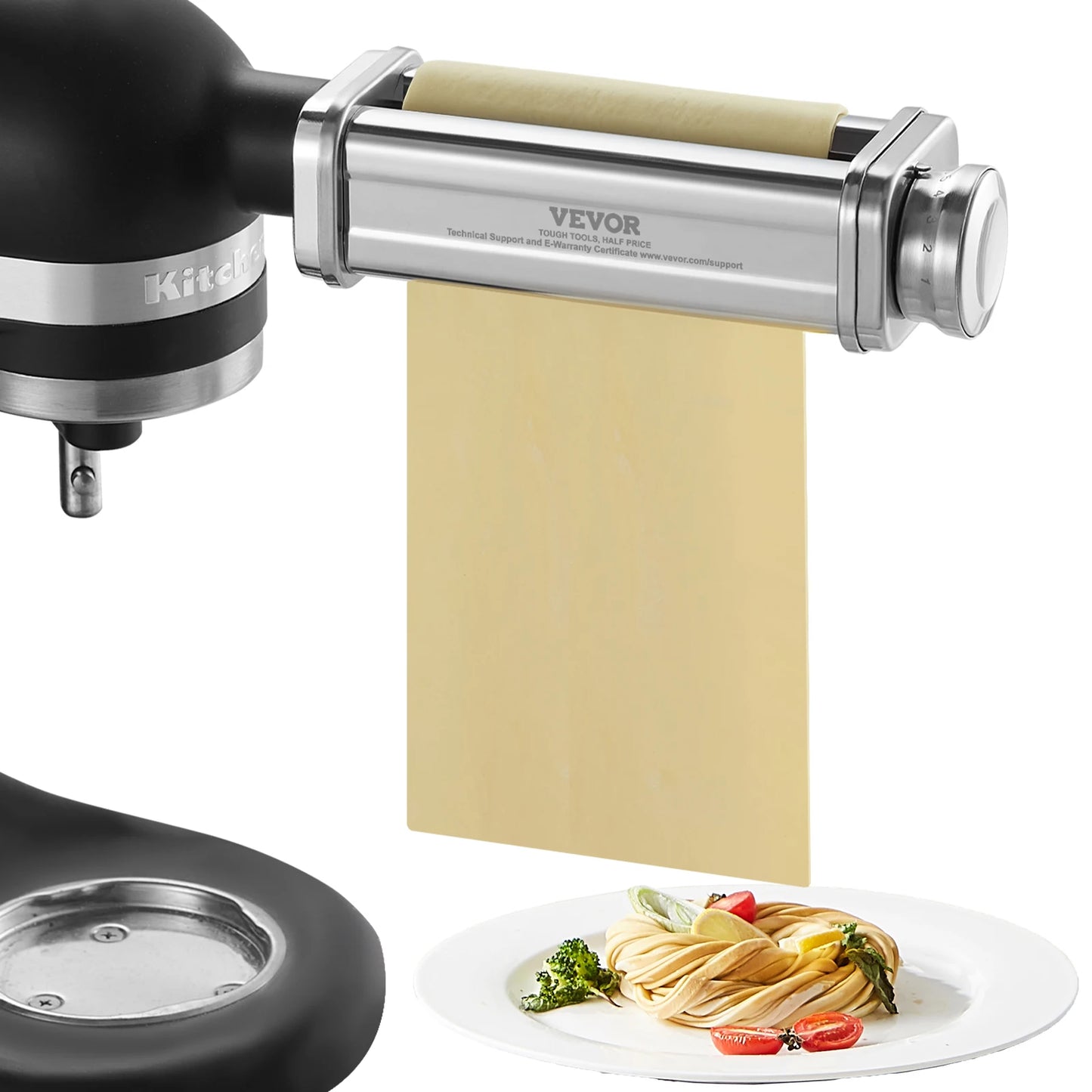 SucceBuy Pasta Attachment For KitchenAid Stand Mixer Stainless Steel Roller