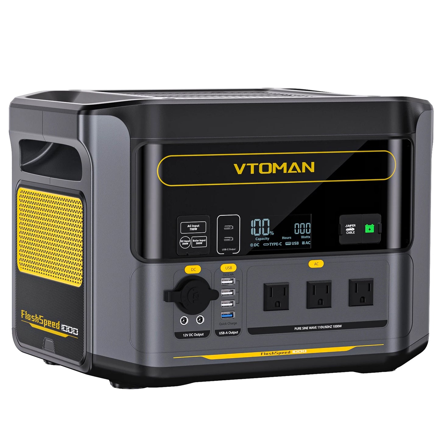 VTOman FlashSpeed 1000 Portable Power Station 2000W 828Wh LiFePO4 Battery for Outdoor Camping Travel