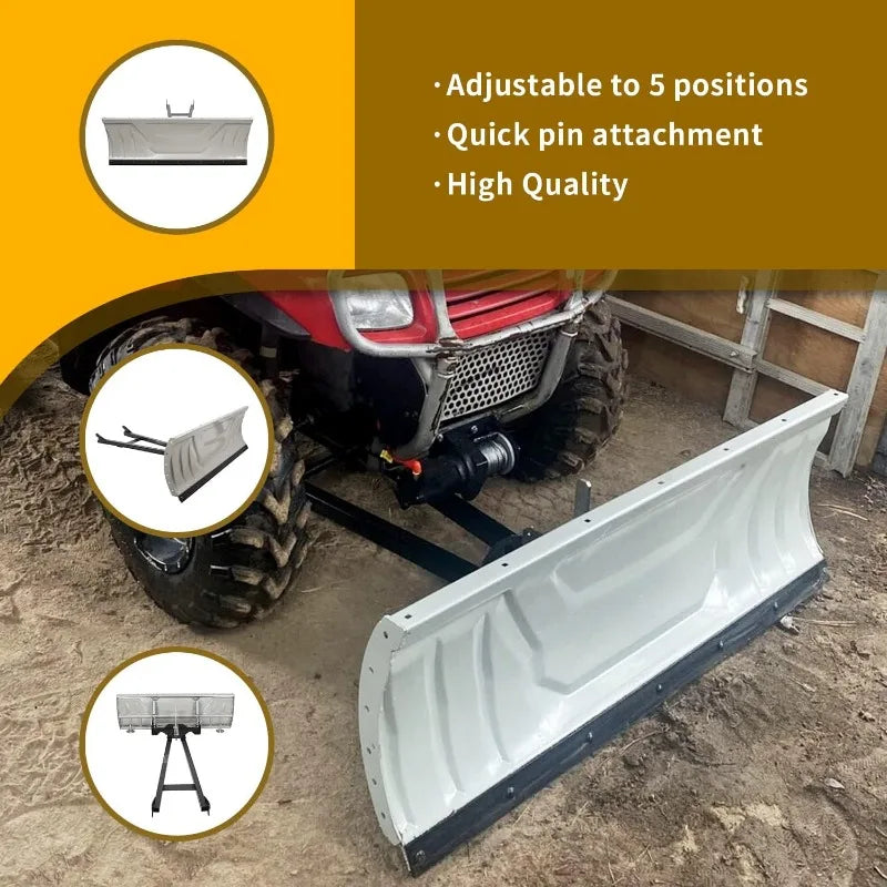 KUAFU Snow Plow Blade Universal Kit Steel Adjustable 48 Inch Complete Universal Kit Package