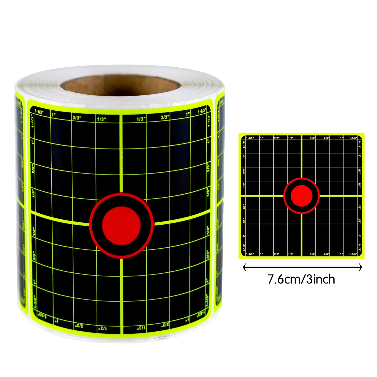 Grid Ruler Target Labels 3Inch 200Pcs Fluorescent Stickers