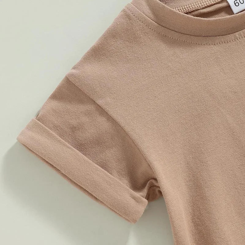 Newborn Baby Summer Crewneck Cotton Romper Jumpsuit